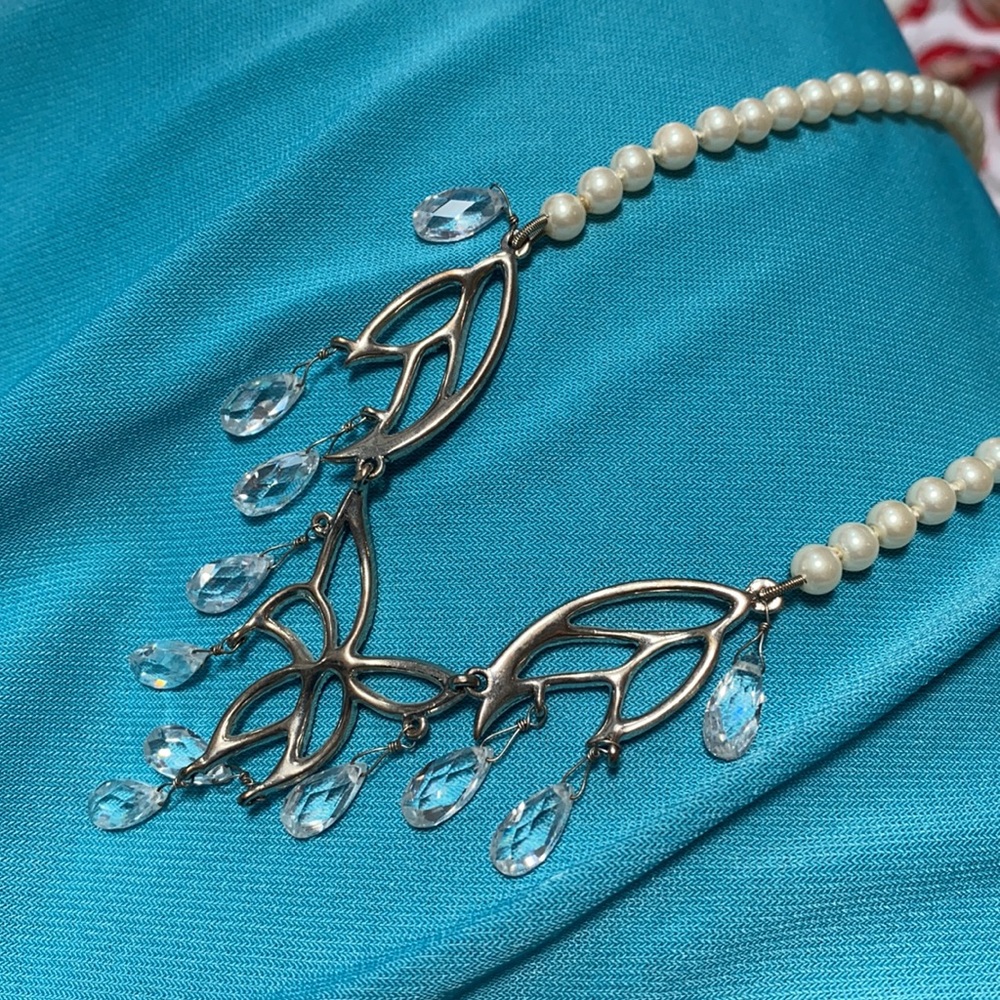 Vintage Carolee Pearl Rhinestone Necklace - Picture 11 of 11